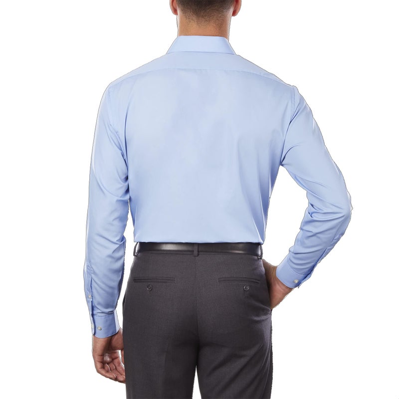Van Heusen Men's Dress Shirt Regular Fit Poplin Solid, Cameo Blue, Large - Image 2